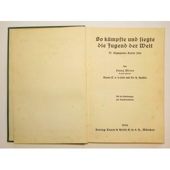 Il libro sui 11 giochi olimpici di Berlino nel 1936. Espenlaub militaria